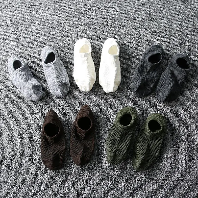 

Men's Cotton Sweat Absorbent Non-Slip Color Short Socks Invisible Slip-On Boat Socks Comfortable Home Wear
