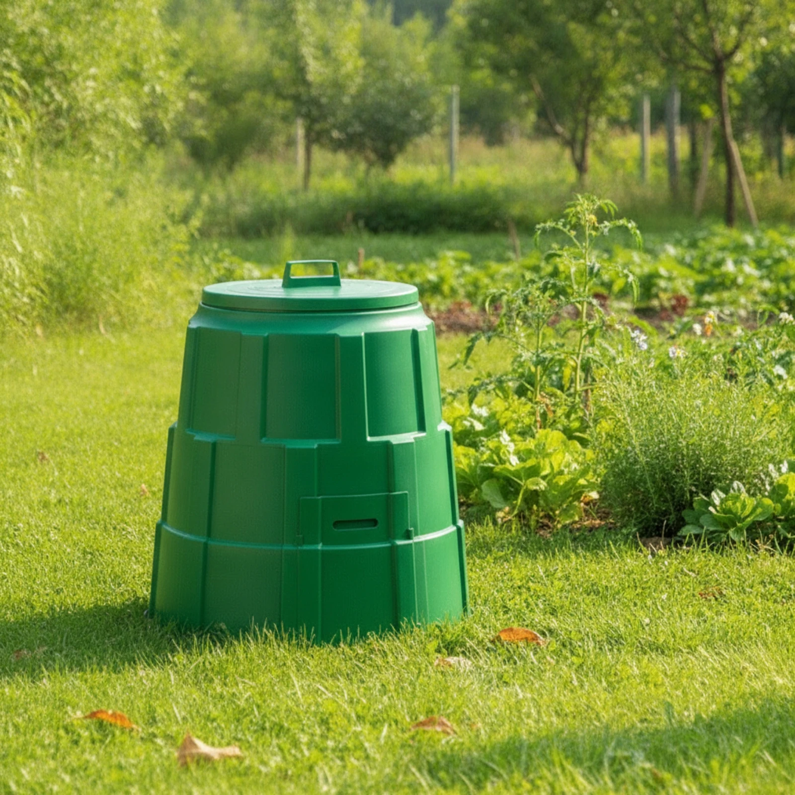Compost Bin with Lid Tapered Compost Bin Composter Tight-Fitting Eco-Friendly for Gardeners, Backyard, Garden