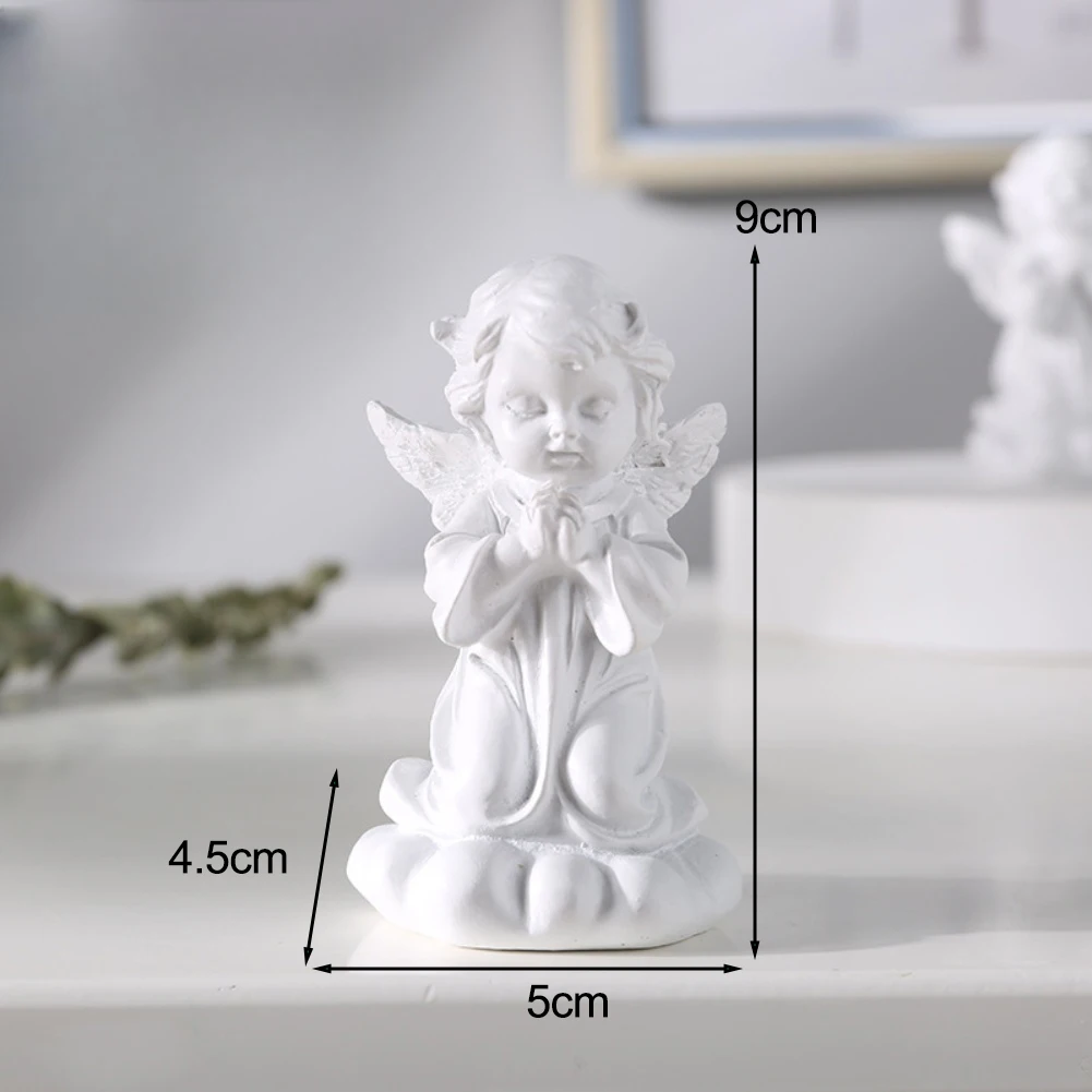 Nordic for retro White Girl Angel Ornament Crafted from Plaster Perfect for Adding Subtle Elegance to Indoor Spaces