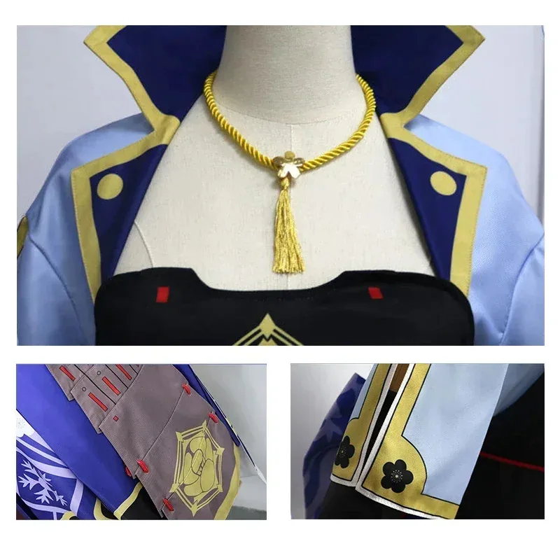Genshin Impact Principessa Kamisato Ayaka Costume Cosplay Vestito divertente di Halloween da donna con collana Look completo di spettacolo di fumetti