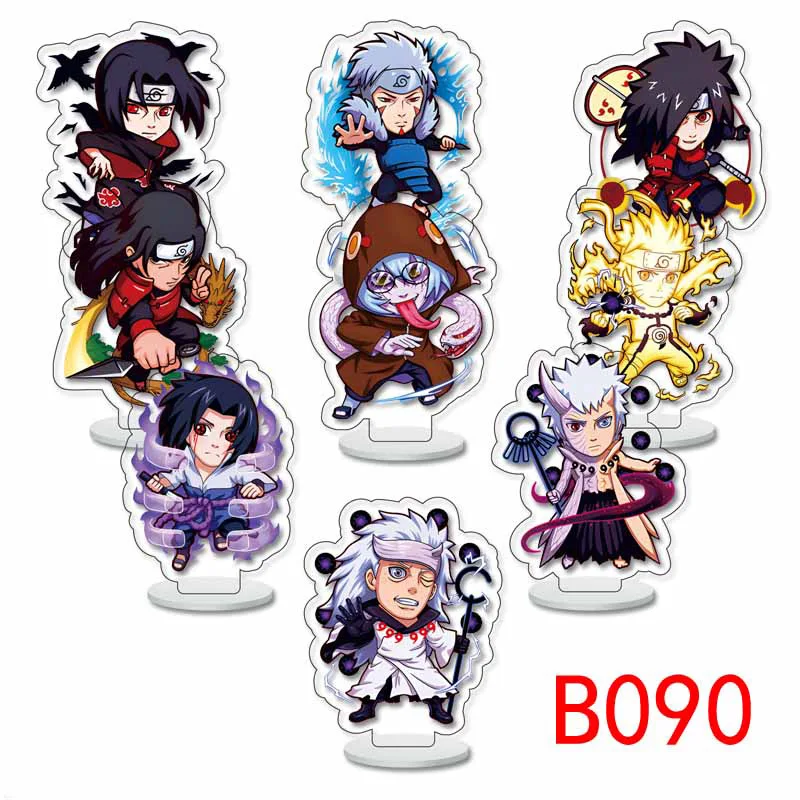 9PCS/SET Anime Uzumaki Naruto Akatsuki Bijuu Uchiha Itachi Sasori Cosplay Acrylic Figure Stand Model Plate Desk Decor Gift