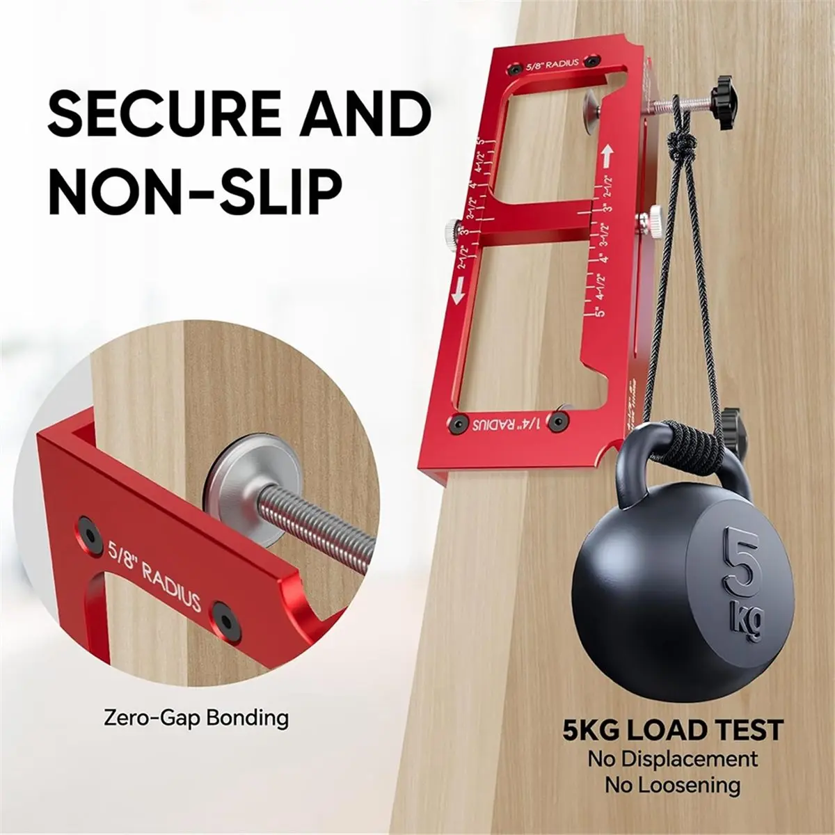 Aluminum Alloy Door Hinge Jig, Door Hinge Router Jig with Scale,Fits for 2.5-5