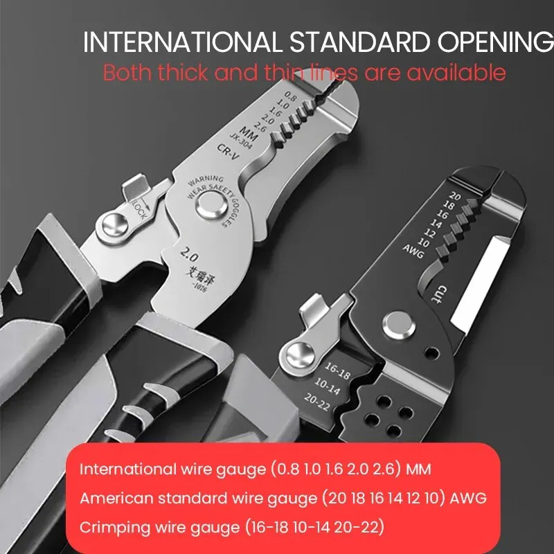 AIRAJ Wire Stripper Tools Multitool Plier Crimper Cable Cutter Multifunctional Stripping Tool Crimping Pliers Terminal