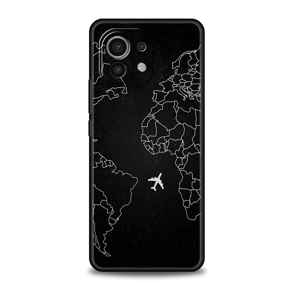 Travel-Inspired Airplane Route Phone Case for Xiaomi Poco F6 F5 F4 F3 X6 X5 X4 X3 NFC M5 M4 M3 C51 C50 C55 GT 5G Silicone Cover