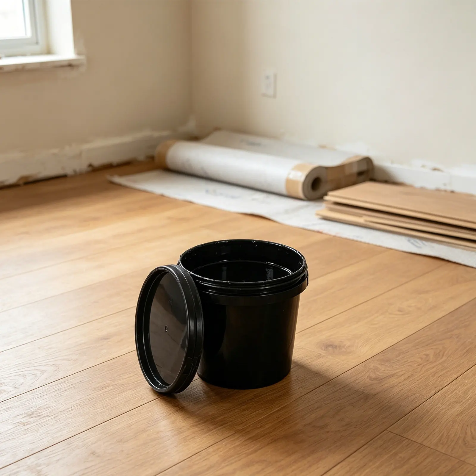 Plastic Paint Pail with Airtight Lid Round Black Bucket for Leftover Paint Pigment Storage
