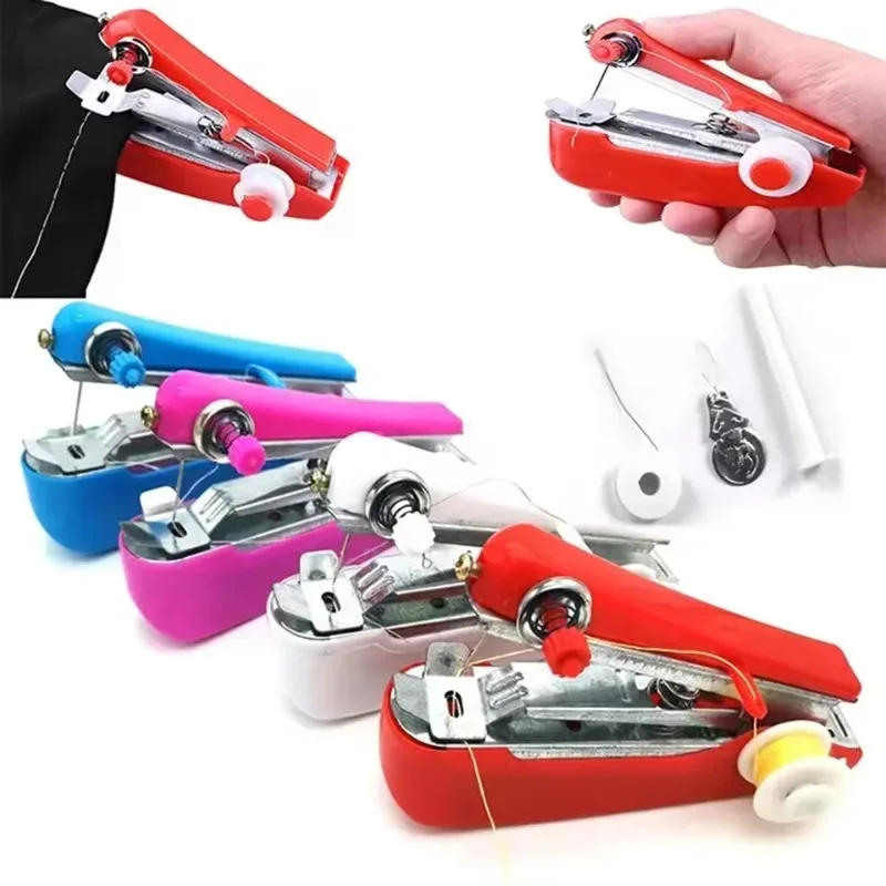 Portable  Sewing Machine Mini Sewing Machine Household Simple Needlework Manual Crop Repair Clothes Fabric Hand Sewing Machine