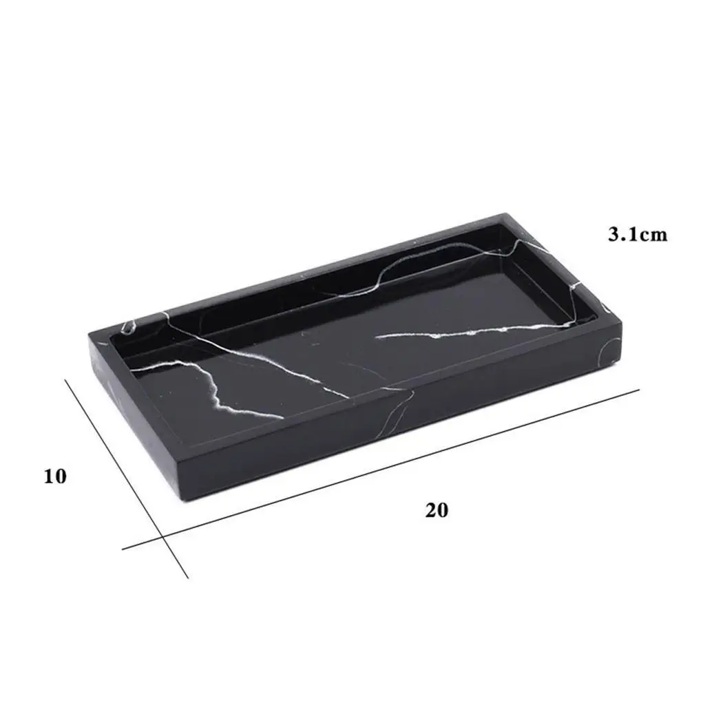 Marble Storage Tray Washroom Vanity Tray Jewelry Dish Bathtub Serving Tray