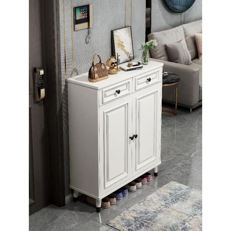 American shoe cabinet, indoor home storage at the door of the home, integrated solid wood leg side cabinet 2025 new explosion