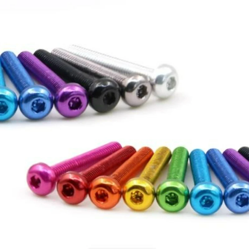 10pcs 7075 Aluminum Allen Round Screw M2 M3 Colourful Aluminum Alloy Hex Hexagon Socket Button Head Machine Bolts