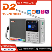 GTMEDIA D2 Portable FM RDS+ DAB Digital Radio with 2.4in TFT LCD Display BT V2.1+EDR /TF Card Solt AUX 18650 Battery MP3 Player