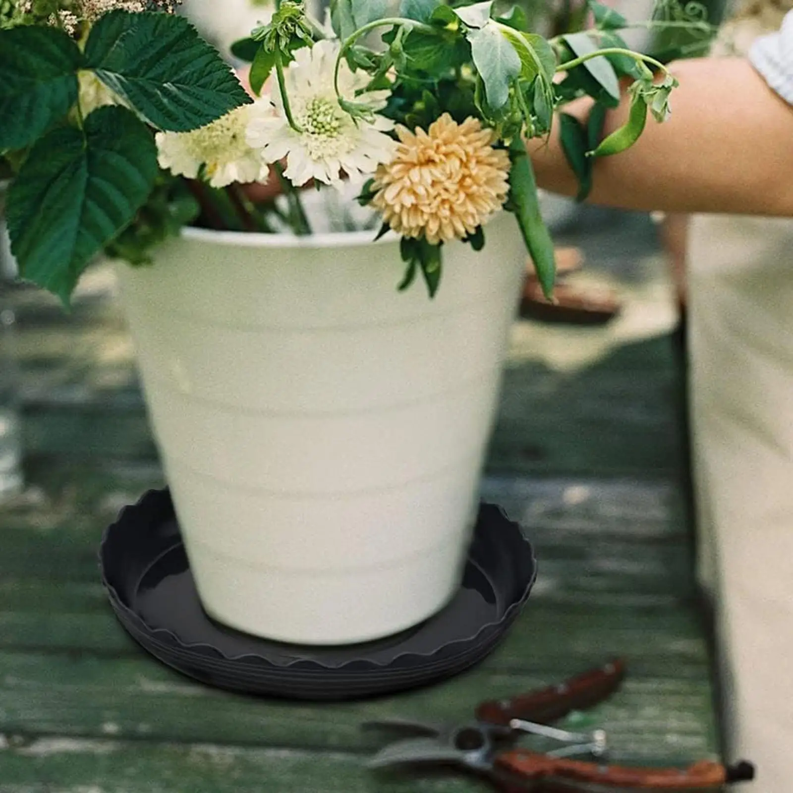 15 Pieces Plant Saucers Plant Trays Round Lightweight for Garden Windowsill Yard