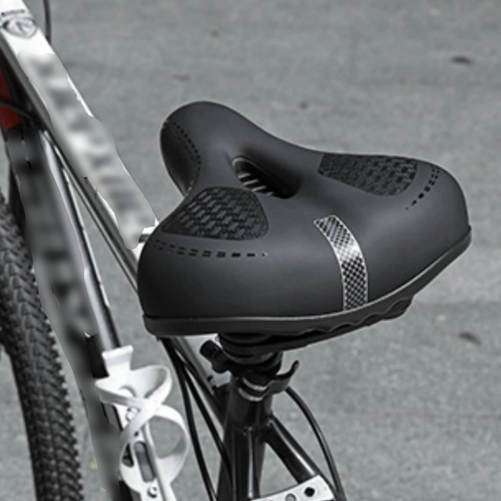 ventilated-bike-saddle-cushioned-padded-cycle-saddle-comfort-bike-seat-black-cycling-gear-stitched-edge