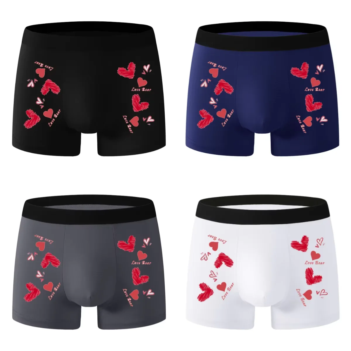 

4pcs new close-fitting boxer shorts are a musthave for men black underwear for the summer of 2025 is comfortable High quality
