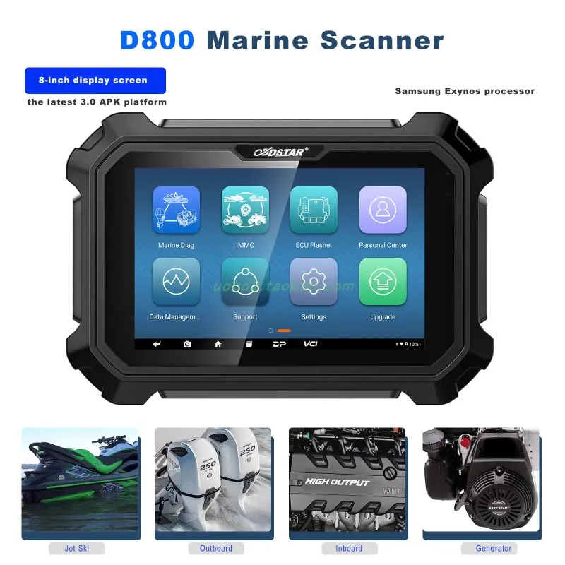 OBDSTAR D800 Motorboat/Outboard Machine/Inboard Machine/Generator Maritime Intelligent Diagnosis Instrument