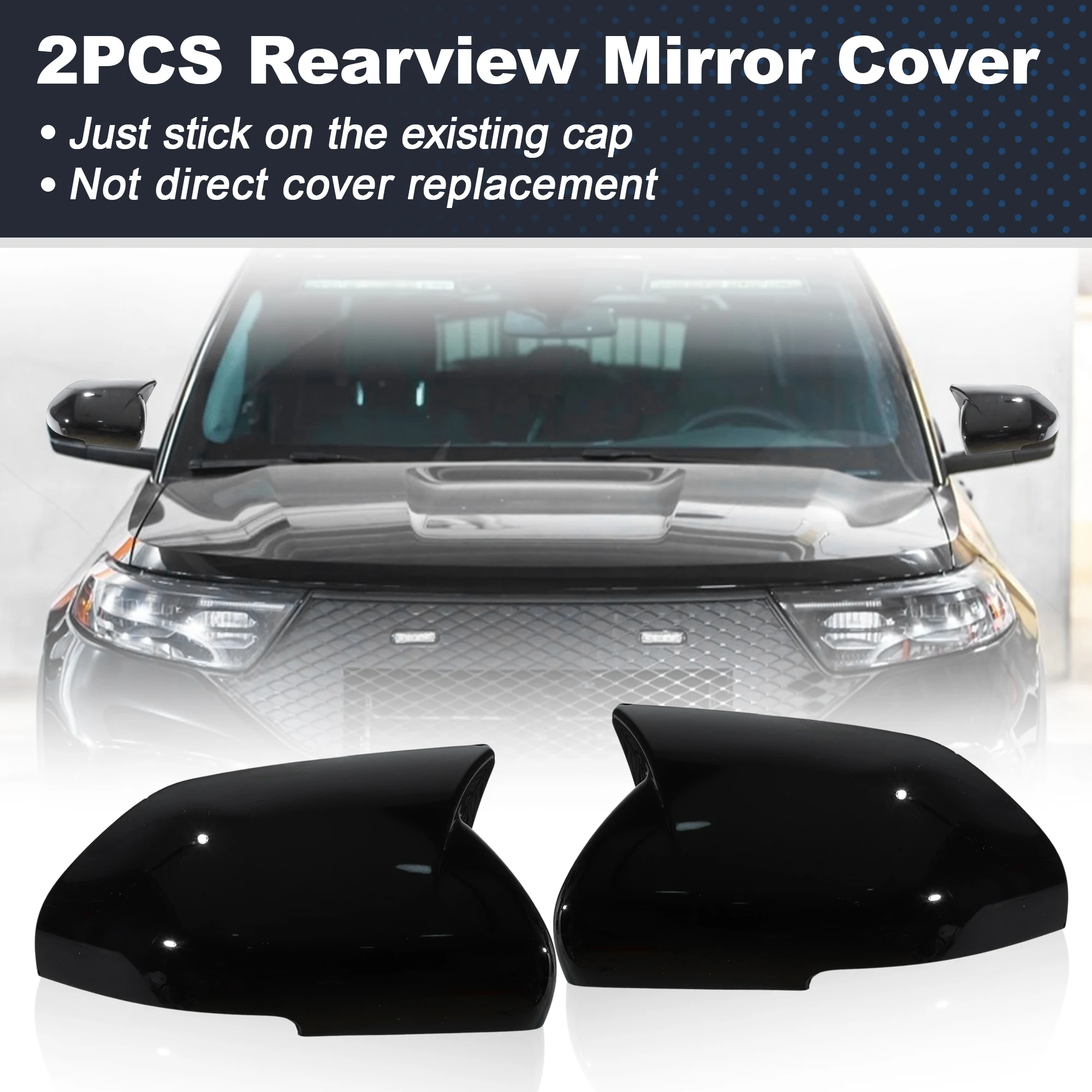 

UXCELL 2 шт. левая и правая сторона бычий рог крышка зеркала заднего вида для Ford Explorer 2020-2024