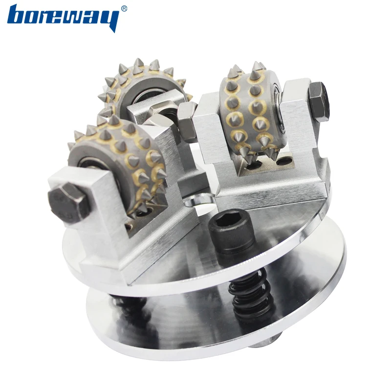 

Boreway 125Mm Double Layer 3 Rollers Bush Hammer Plate Abrasive Tools For Litchi Surface M14 For Grinding Granite Marble Stone