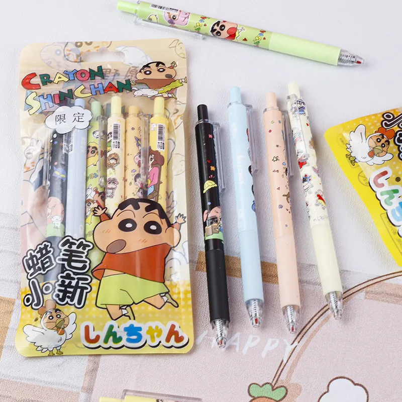 Himawari Nohara Crayon Shin-chan Cartoon Print Black Click Pen Kawaii and High-Aesthetic Click Gel Pen, Student Stationery Prize view 2