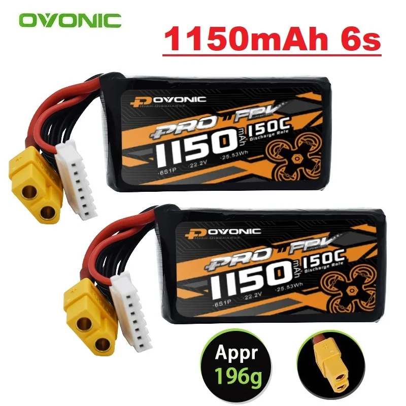 

NEW 6S 22.2V Lipo Battery 1150mAh 150C For RC Helicopter Quadcopter FPV Racing Drone Parts 6S BatteryWith XT60 Plug