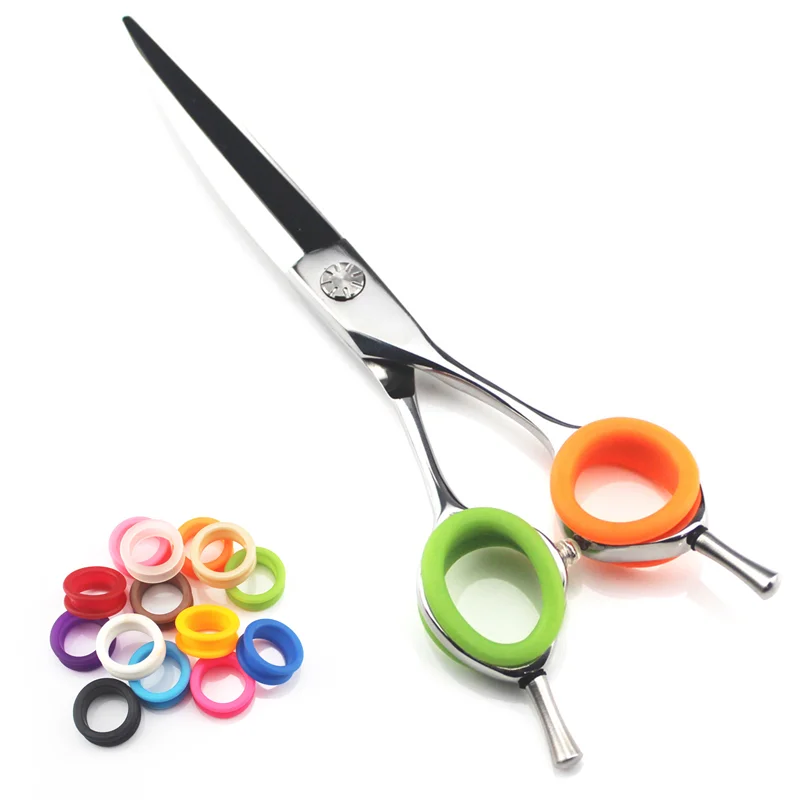 2022 Fashion NEW Hair Scissors Finger Ring Silicone Haircut Scissor Ring Salon Barber Cutting Shear Accessory Styling Tools