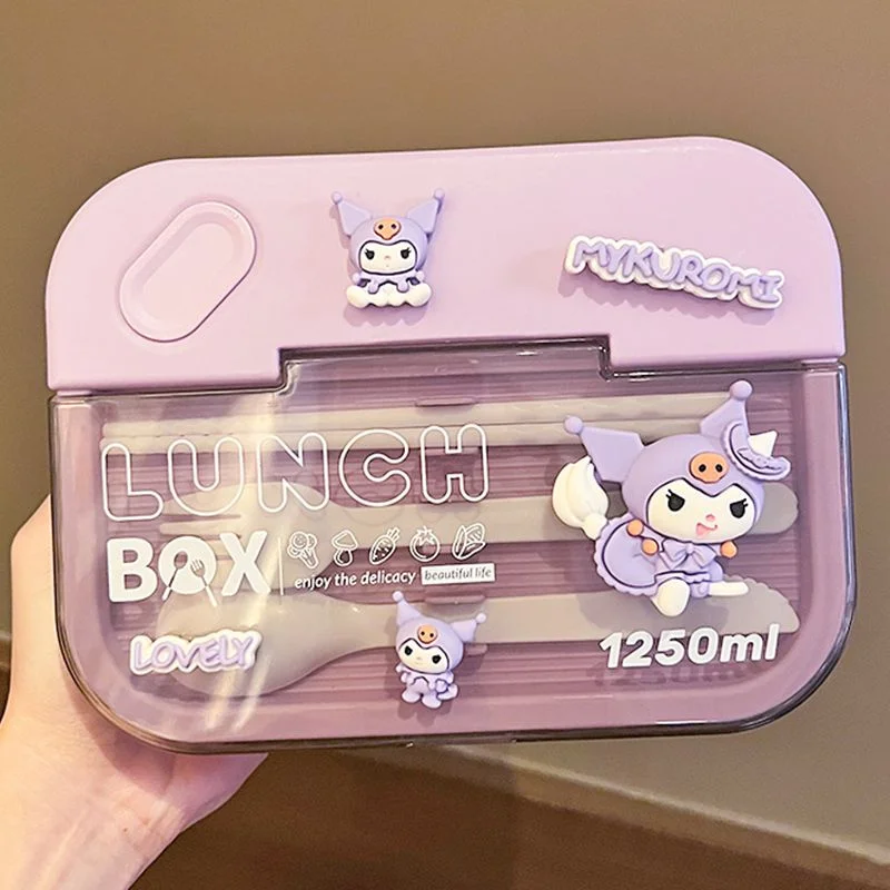 Sanrio Kuromi Lunch Box di grande capacità Cartoon Pochacco Lunch Box Portable Student Office Split Lunch Box portatile sigillato