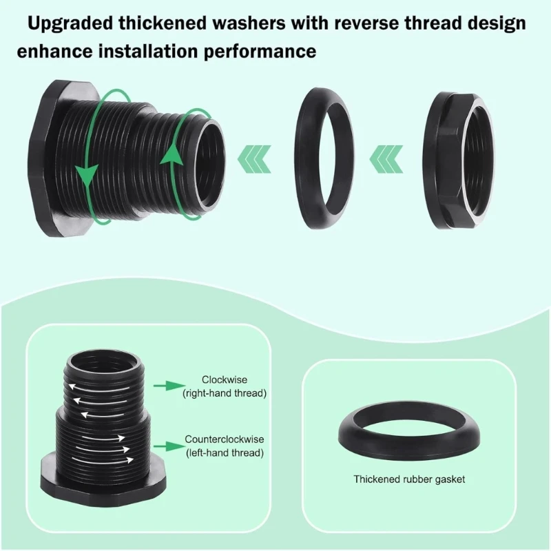 Garden Hose Adapter 3/4Inch GHT Plastic Hose Fitting With Rubber Washer for Faucets Container Aquariums Accessories best sale