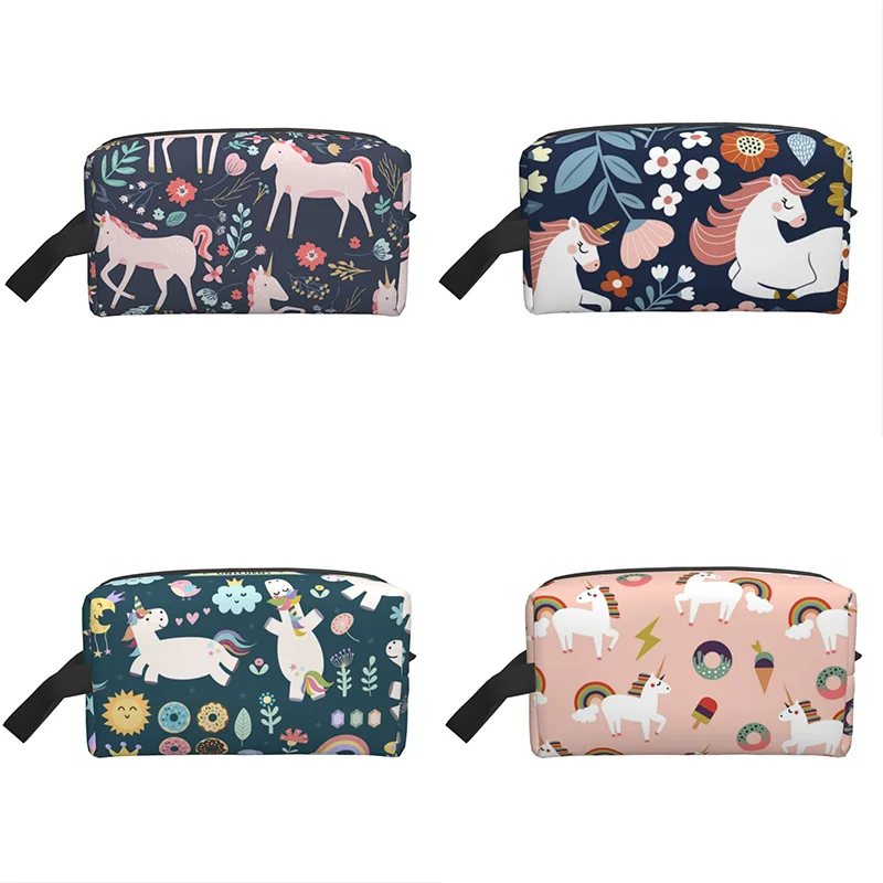 

1PC Cute Unicorn Pattern Makeup Bag Lipstick Hand in Hand with Bag Carry Washing and Storage Bag for Women