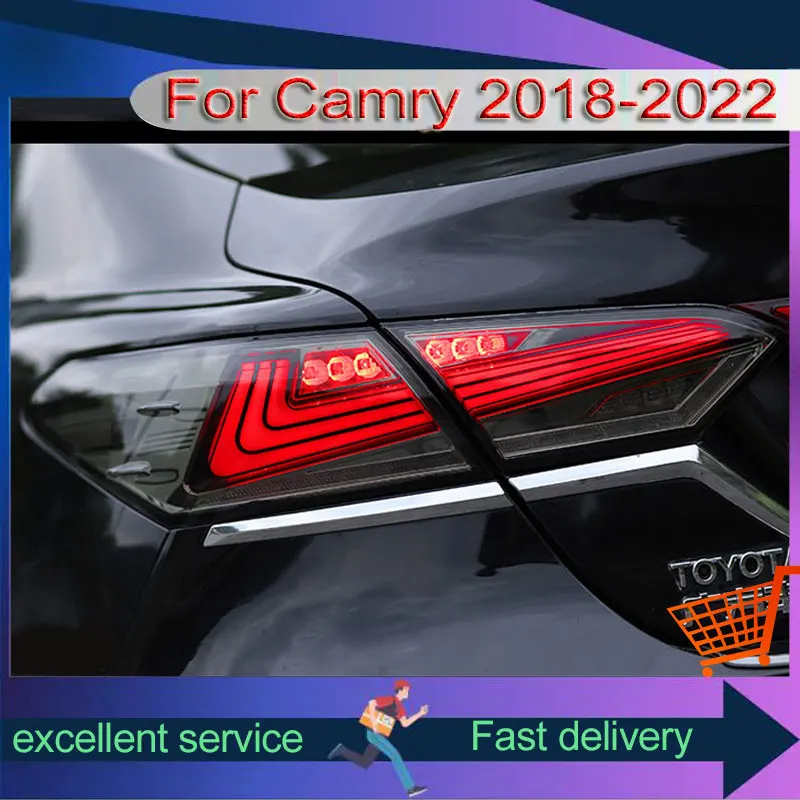 Automobile Taillights For Toyota Camry 2018-2023 Year Modified Full LED Rear Lamp With Brake Turn Signal Tail Lamps Car Assembly