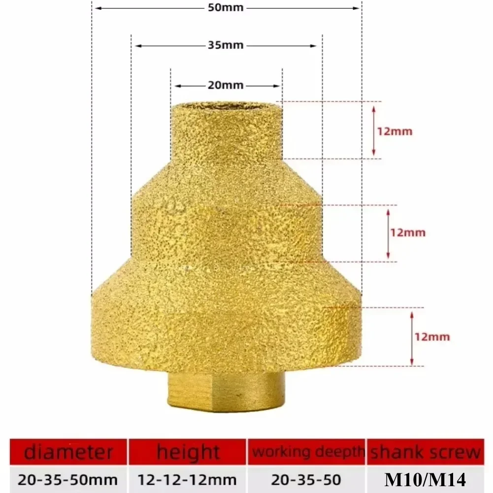20-50mm Brazing Step Drill Bit Diamond Chamfer Router Bit Angle Grinder Hole Saw Tile Stone Marble Edge Trimming Cutter Tool