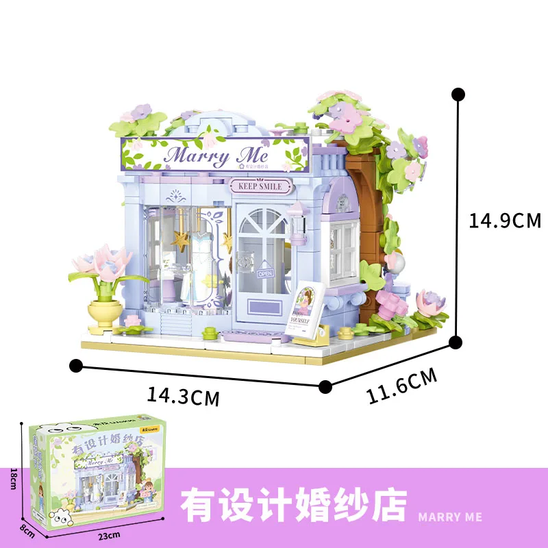 New Building Blocks Creative Park Series Flower Limited Street View Puzzle Assembly Flower Store DIY Toys Model Kids Gifts