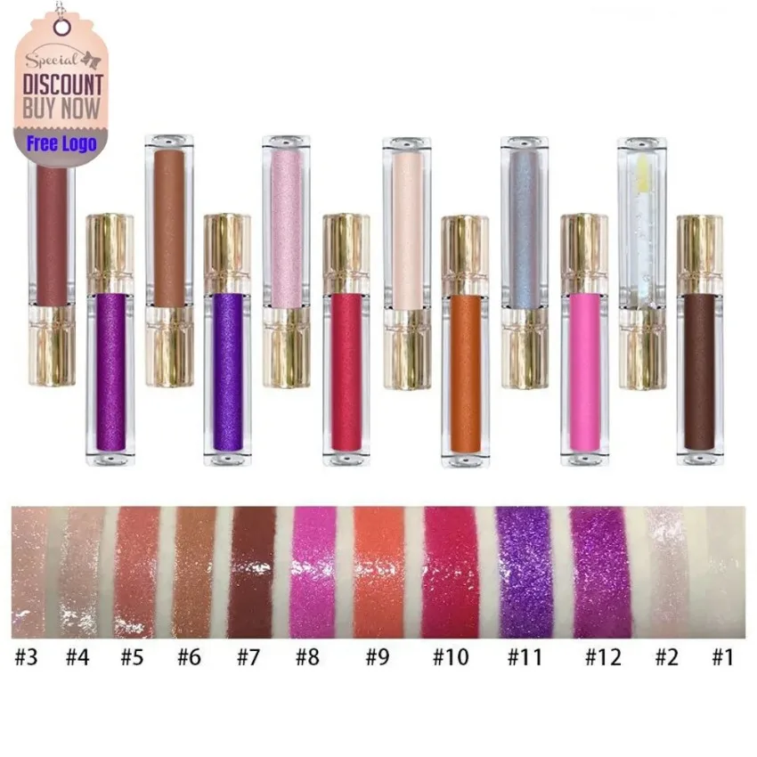 Hidratante Clear Lipgloss, Batom Líquido Nutritivo, Lábios Cosméticos, Maquiagem a Granel, Longa Duração, Hidratante, Claro, Personalizado, 12 Cores