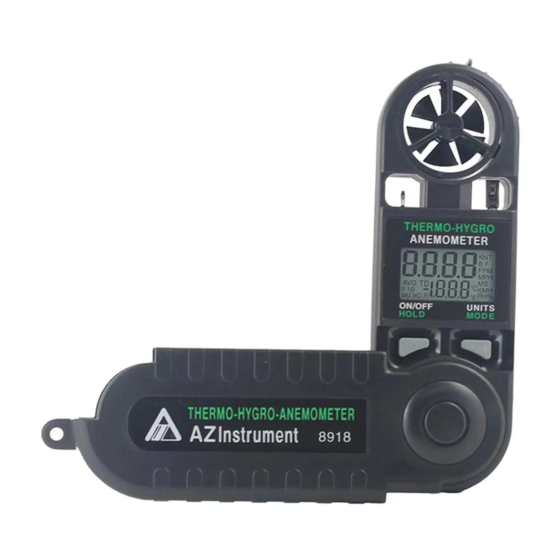 

AZ8918 RH% mini anemometer wind speed temperature wind chill humidity and dew point air flow meter