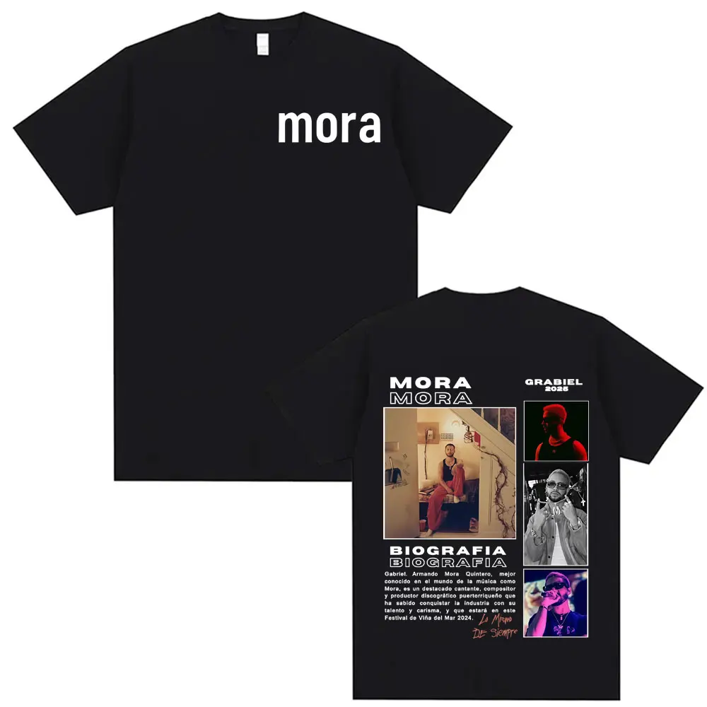 

Рэпер Mora Lo Mismo De Siempre 2025 Футболка с графикой Летняя футболка в стиле хип-хоп панк Мужчины Женщины 100% хлопок Свободная футболка с горячей распродажей