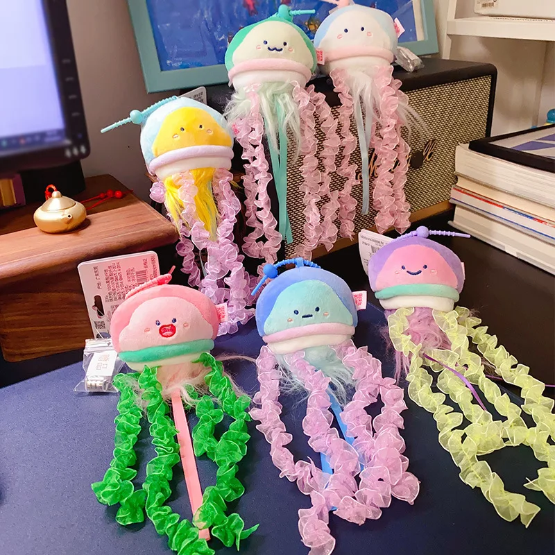 Sea Creature Jellyfish Plush Toy Anime Stuffed Animals Keychains Small Pendant Hangings Birthday Christmas Gifts For Kids