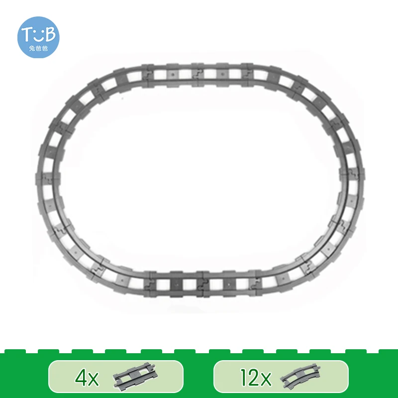 Treinspoorset Grote bouwstenen Stad Verkeerspooraccessoires Compatibel met DuploEGG DIY Bricks Speelgoed voor kinderen Cadeau