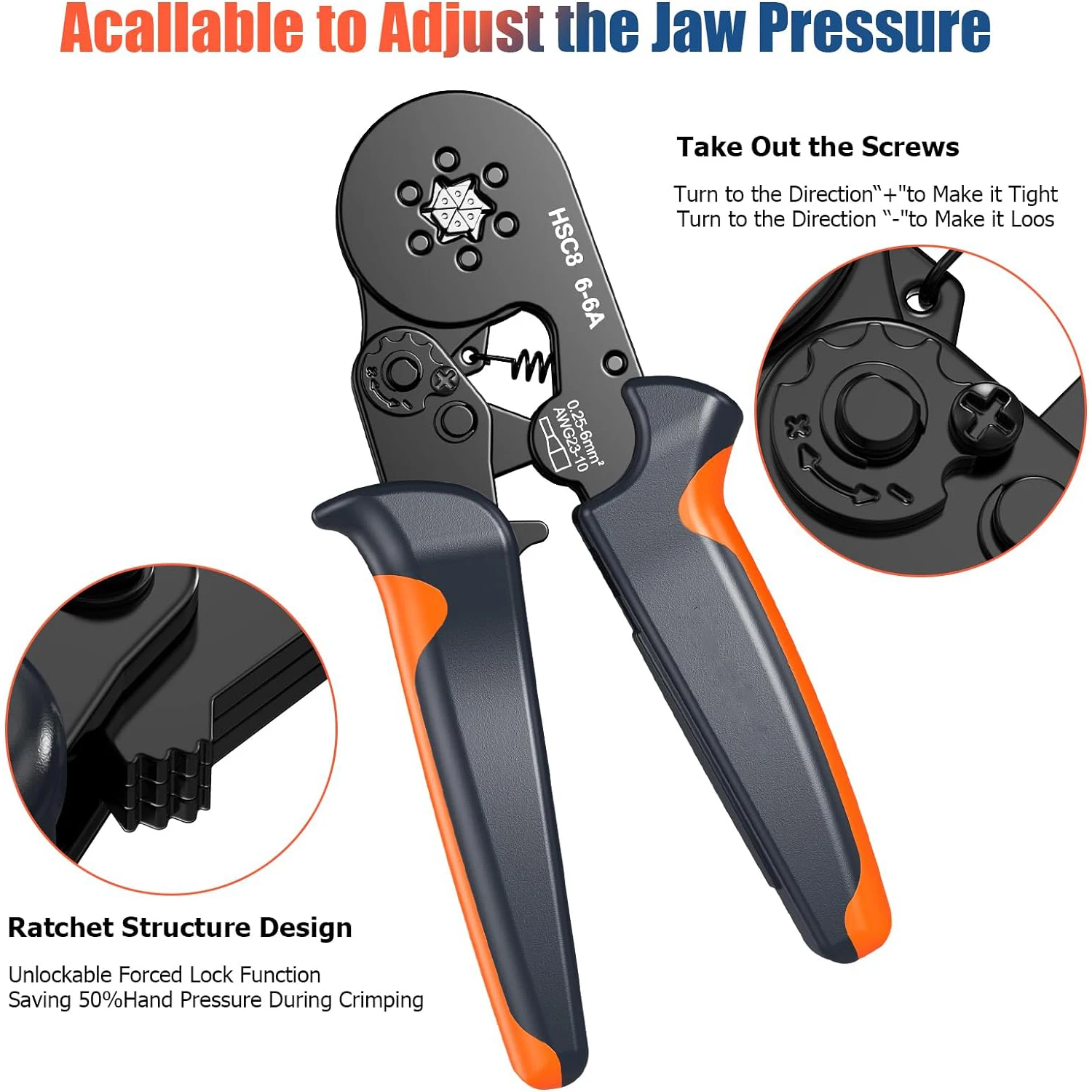 Rohr Terminal Crimpen Zange HSC8 6-4/6-6 Crimper Draht Mini Ferrule Crimper Werkzeuge Haushalt Elektrische Kit Mit box Draht Tipps