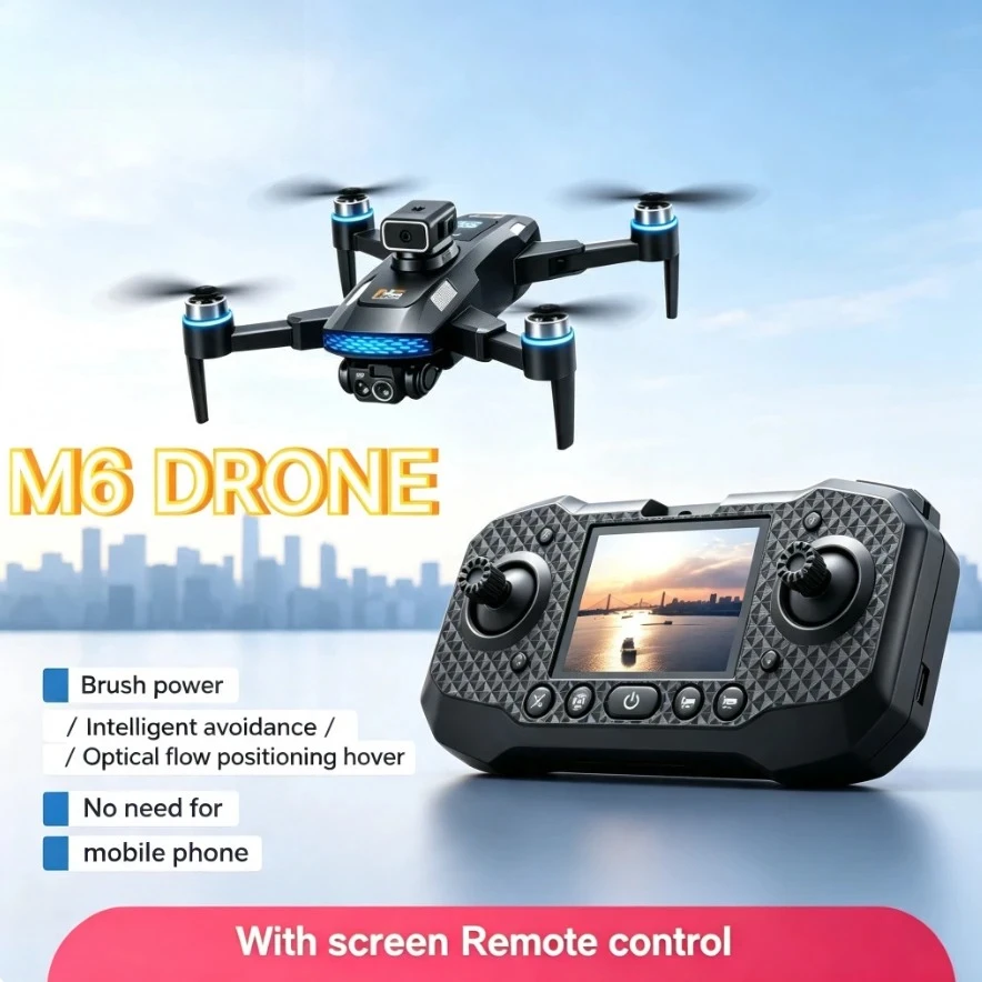 Original M6 Foldable GPS Drone 8K Camera 5G WiFi FPV Screen Remote Brushless Professional Aerial RC Quadcopter