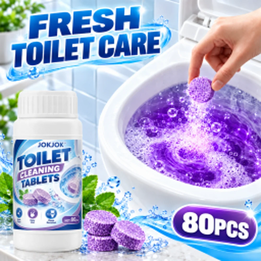 Toilet Cleaning Effervescent Tablets 80 Pack Deodorant Remove Yellow Stains Urine Scale Fresh Fragrance Bathroom Cleaner