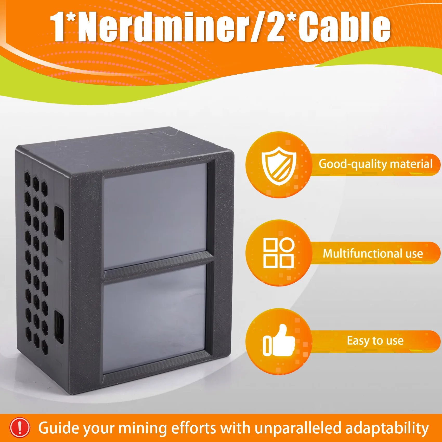 A23F-Nmminer Nerdminer V2 BTC Solo Miner Dual Screen Bitcoin Crypto Miner 348KH/Sx2 With Fan BTC Solo Miner For Lottery