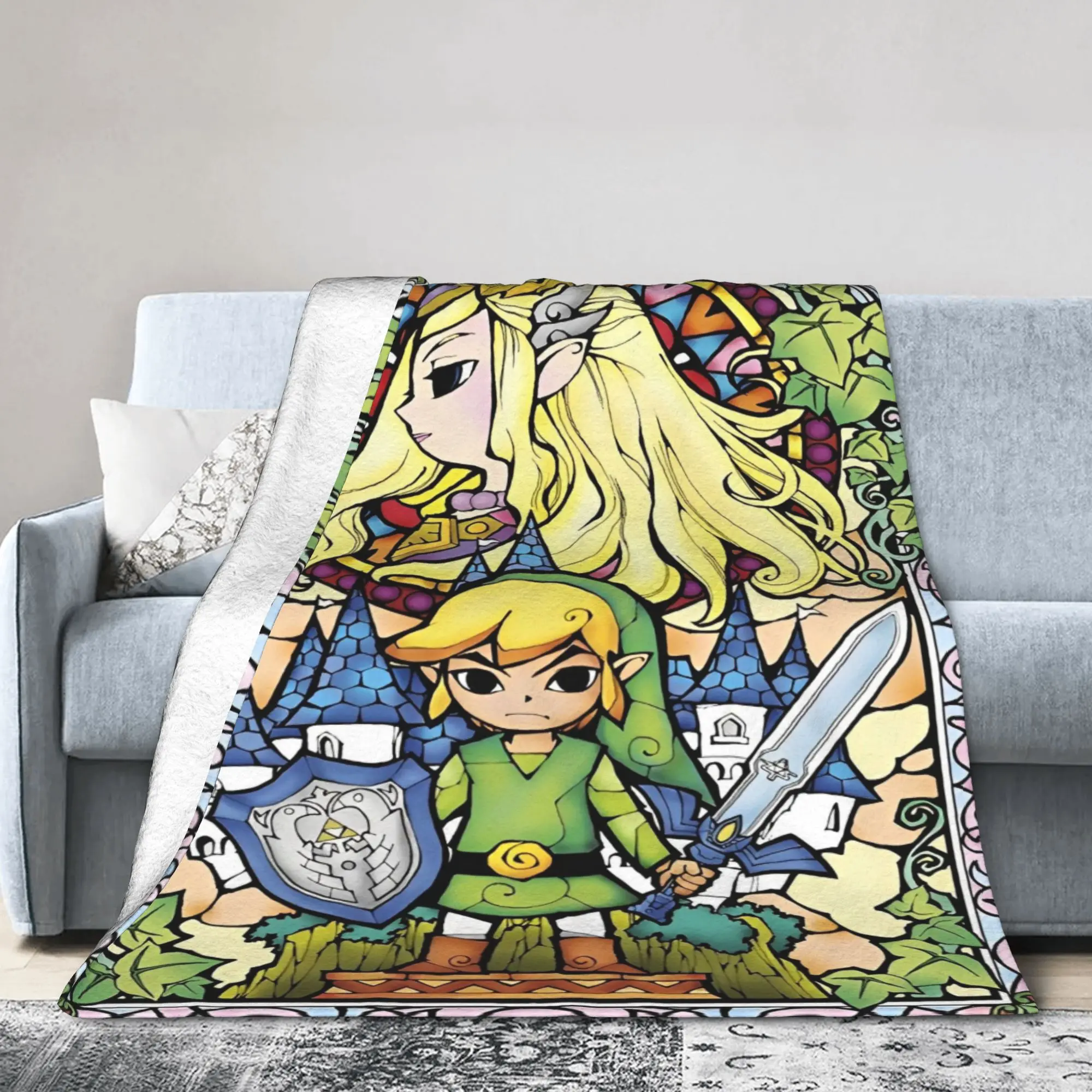 

Z-Zeldas Cartoon Blanket Fleece Novelty Breathable Throw Blankets for Bed Sofa Summer,