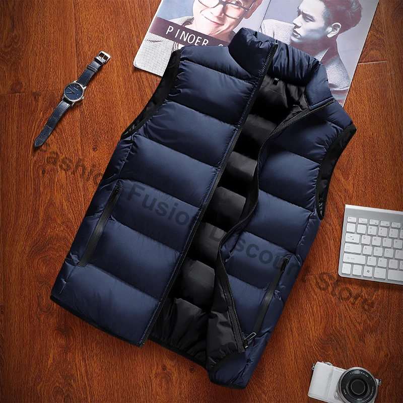 Neue Männer Herbst Verdicken Casual Ärmellose Westen Jacke Mantel Männer Winter Warm Abnehmbare Mode Outwear Weste Weste Jacke Männlich