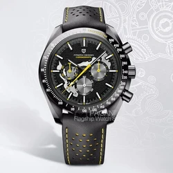 PAGANI DESIGN-reloj de lujo Apollo para hombre, cronógrafo con correa de cuarzo y Luna, resistente al agua hasta 100M, con espejo de zafiro AR, nuevo