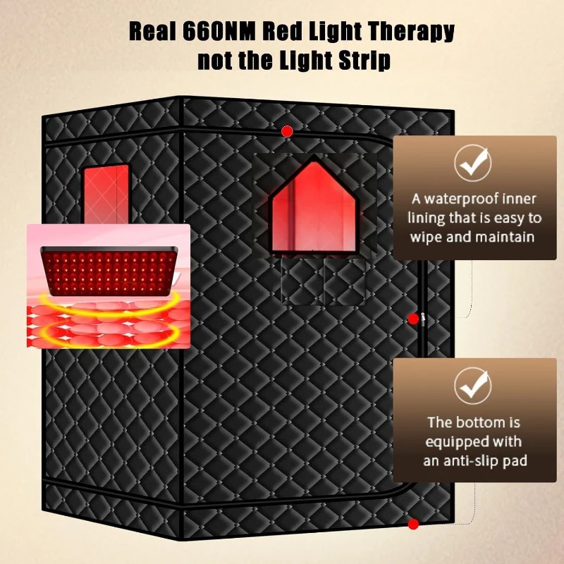 Upgraded Version Far Infrared Sauna Set for Home with 660nm Red Light Panel Infrared Sauna Heater 160℉