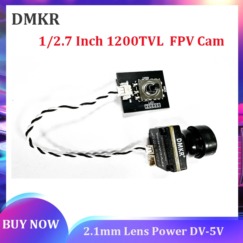 

DMKR 1/2.7 ”LST-S6 1200 TVL Мини-камера FPV 2,1 мм Мощность объектива 5V PAL/NTSC с OSD внутренней регулировкой для дрона RC FPV