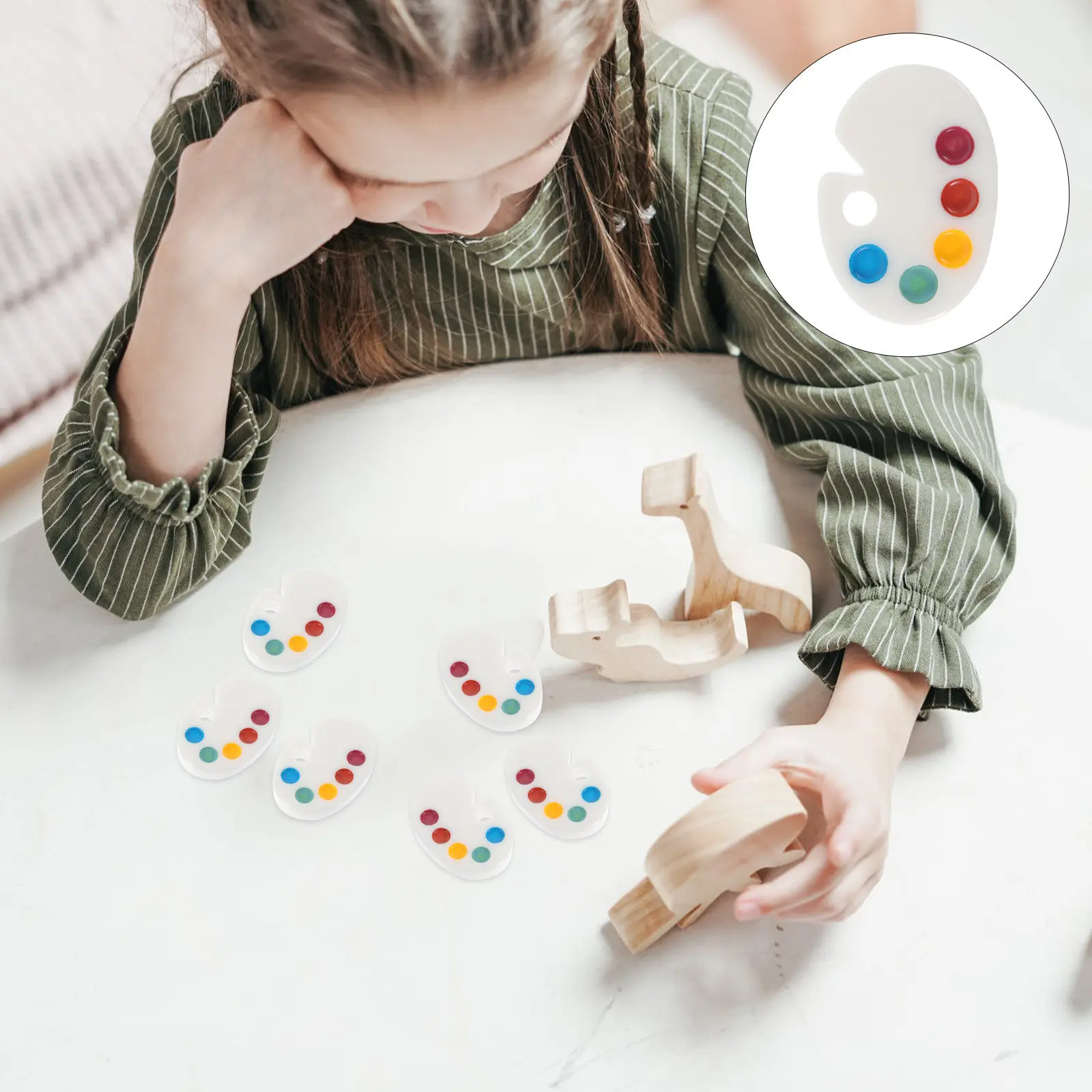 

10Pcs Mini House Drawing Board Palettes Colorful Ornaments Miniature Decorative Palettes for Micro Scene Props Mini House