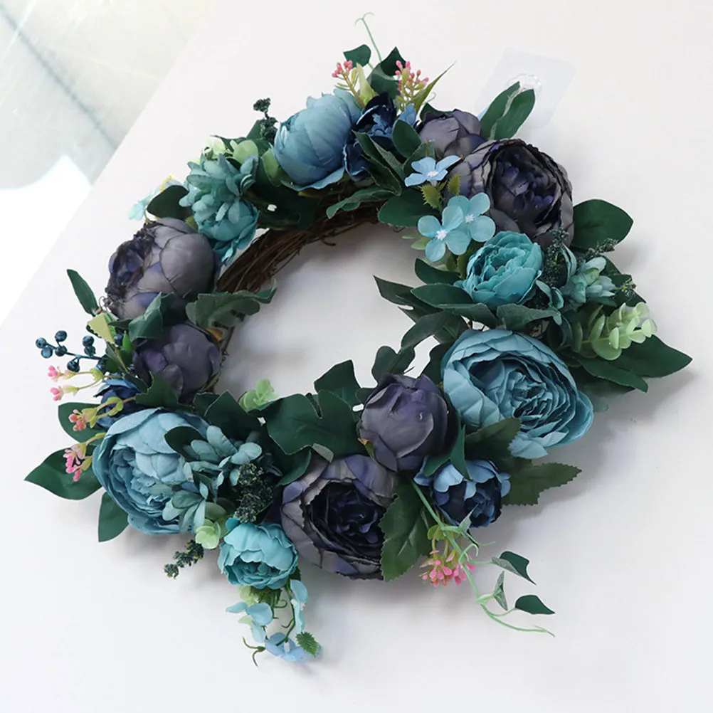 

1Pcs Simulated Peony Garland Spun Silk Peony Wreath Wedding Front Door Decor Home Office Study Bedroom Balcony Holiday Church