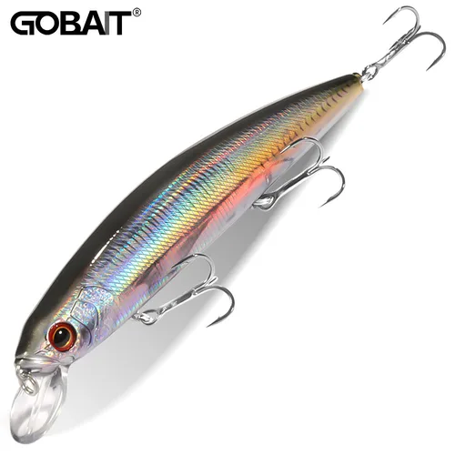 Imagen 1 del producto Señuelo de pesca flotante Minnow, 24g, 14cm, sistema de peso, suspensión Wobbler, 3 anzuelos triples, Jerkbait, Swimbait de agua superior, cebo de silicona