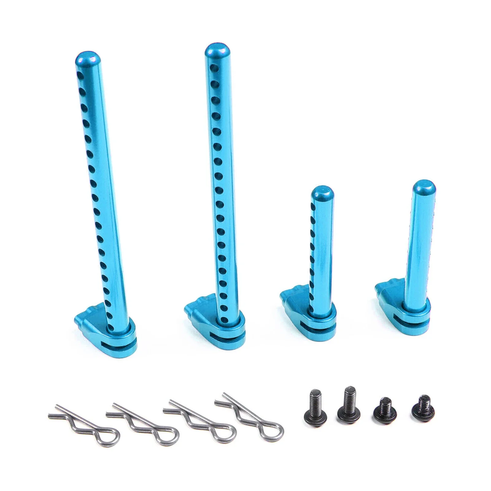 مجموعة تركيب الجسم المعدنية المجمعة لـ Tamiya TT02، تعديل الارتفاع بدون أدوات وعقد آمن مع مشابك R متضمنة