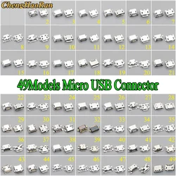 49models Mini Micro USB connector jack Charging port socket power v8 plug For Samsung Lenovo Sony Huawei JBL mobile phone tablet