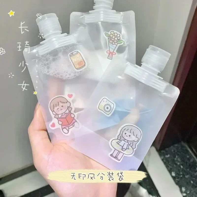 10pcs 30/50/100ml Clamshell Packaging Bag Stand Up Spout Pouch Plastic Hand Sanitizer Lotion Shampoo Makeup Fluid Bottles Travel