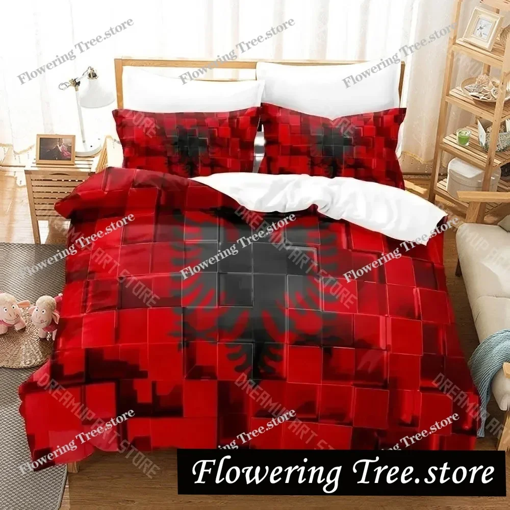

3D Print Republika Shqiptare Bedding Set Duvet Cover Bed Set Quilt Cover Pillowcase Comforter king Queen Size Boys Adult Bedding
